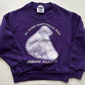 Vintage Jerzees Purple Alaska 90s Graphic Crewneck Youth Sweatshirt S